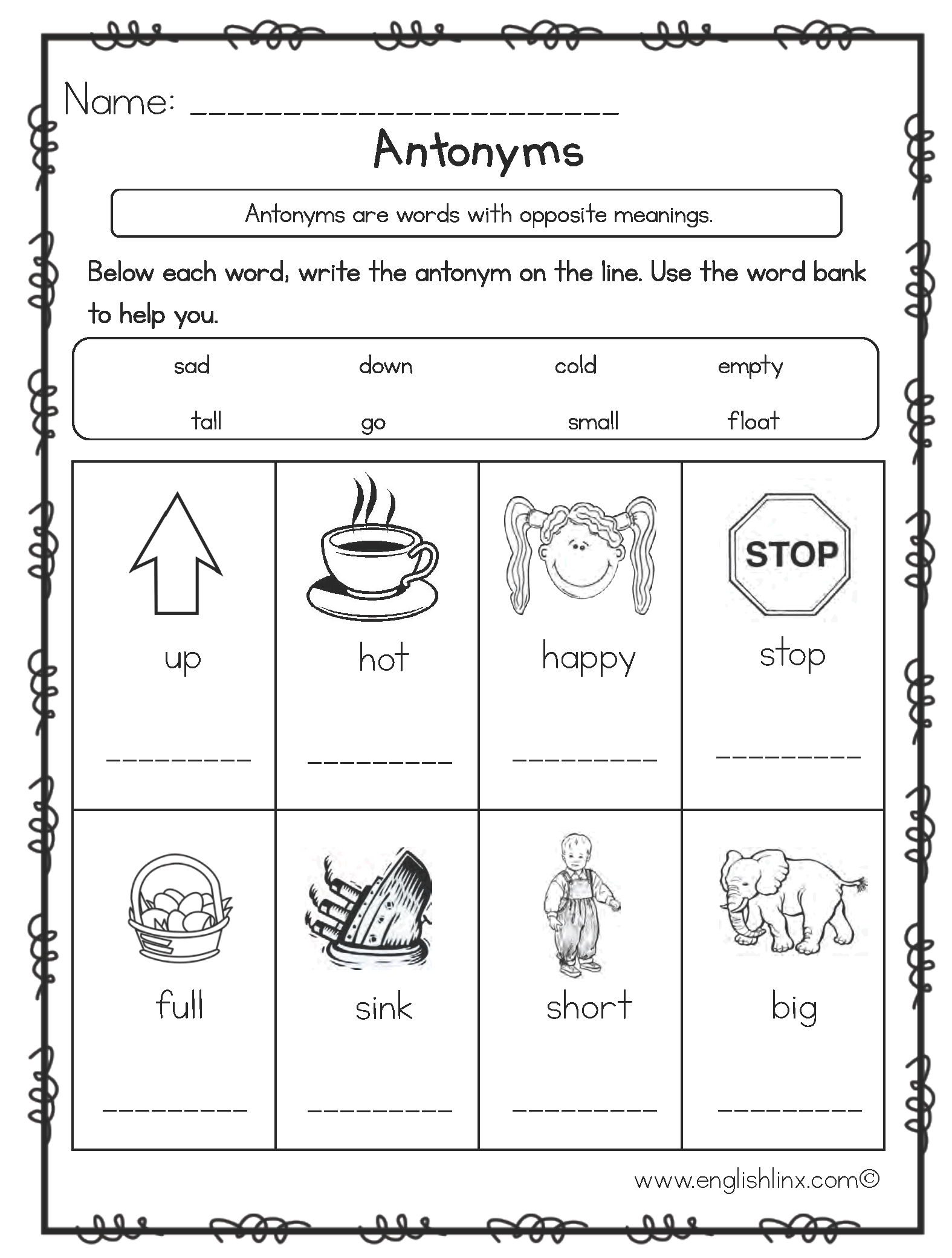 Englishlinx Antonyms Worksheets Englishlinx Antonyms Worksheets