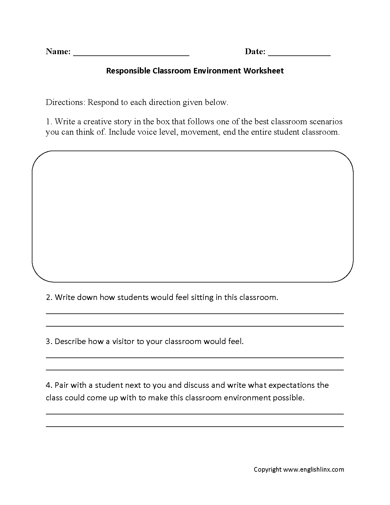 Englishlinx Back To School Worksheets
