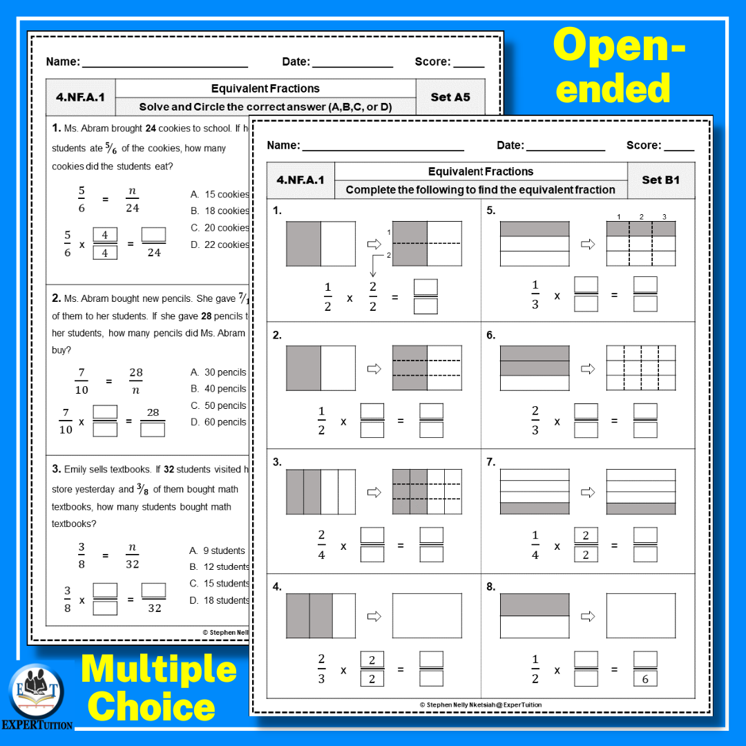 Equivalent Fractions Worksheets Grade 4 Made By Teachers