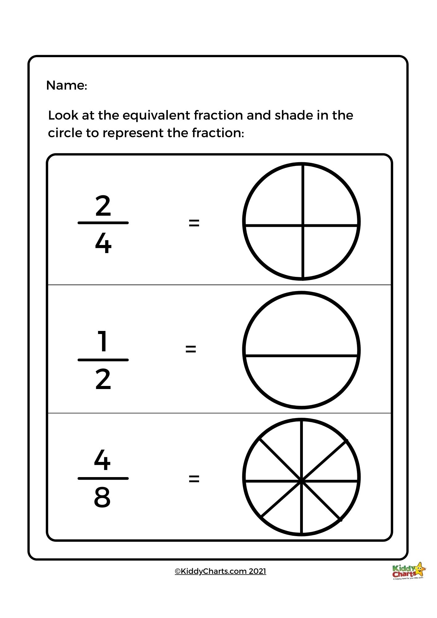Equivalent Fractions Worksheets KiddyCharts Shop Equivalent Fractions Worksheets KiddyCharts Shop