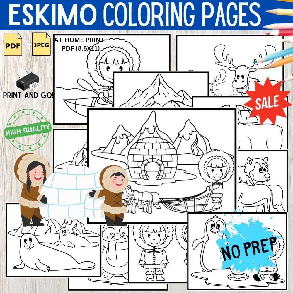 Eskimo Coloring Pages Fun And Educational Arctic Activity For Kids