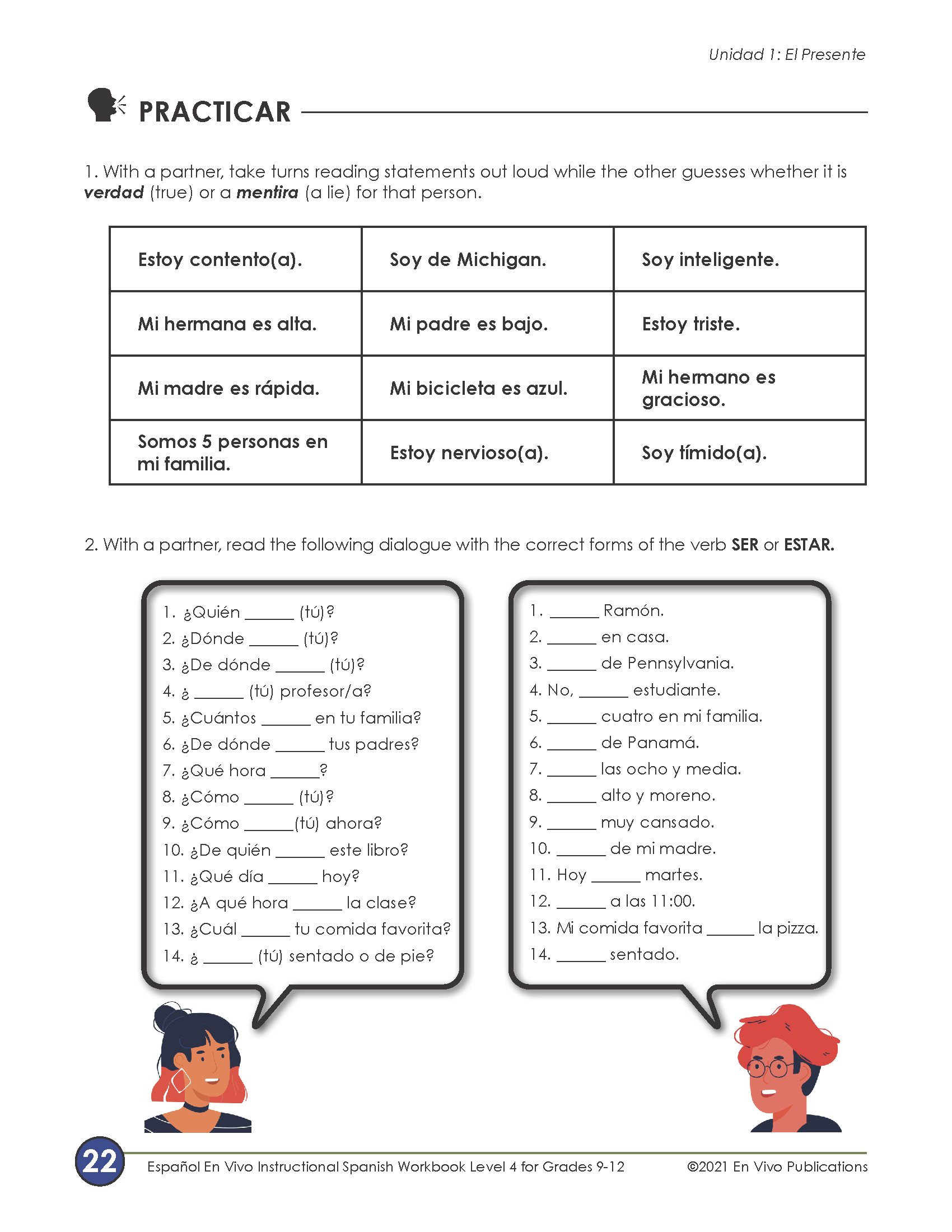 Espa ol En Vivo Instructional Spanish Workbook Grade 9 12 Level 4 En Vivo Publications