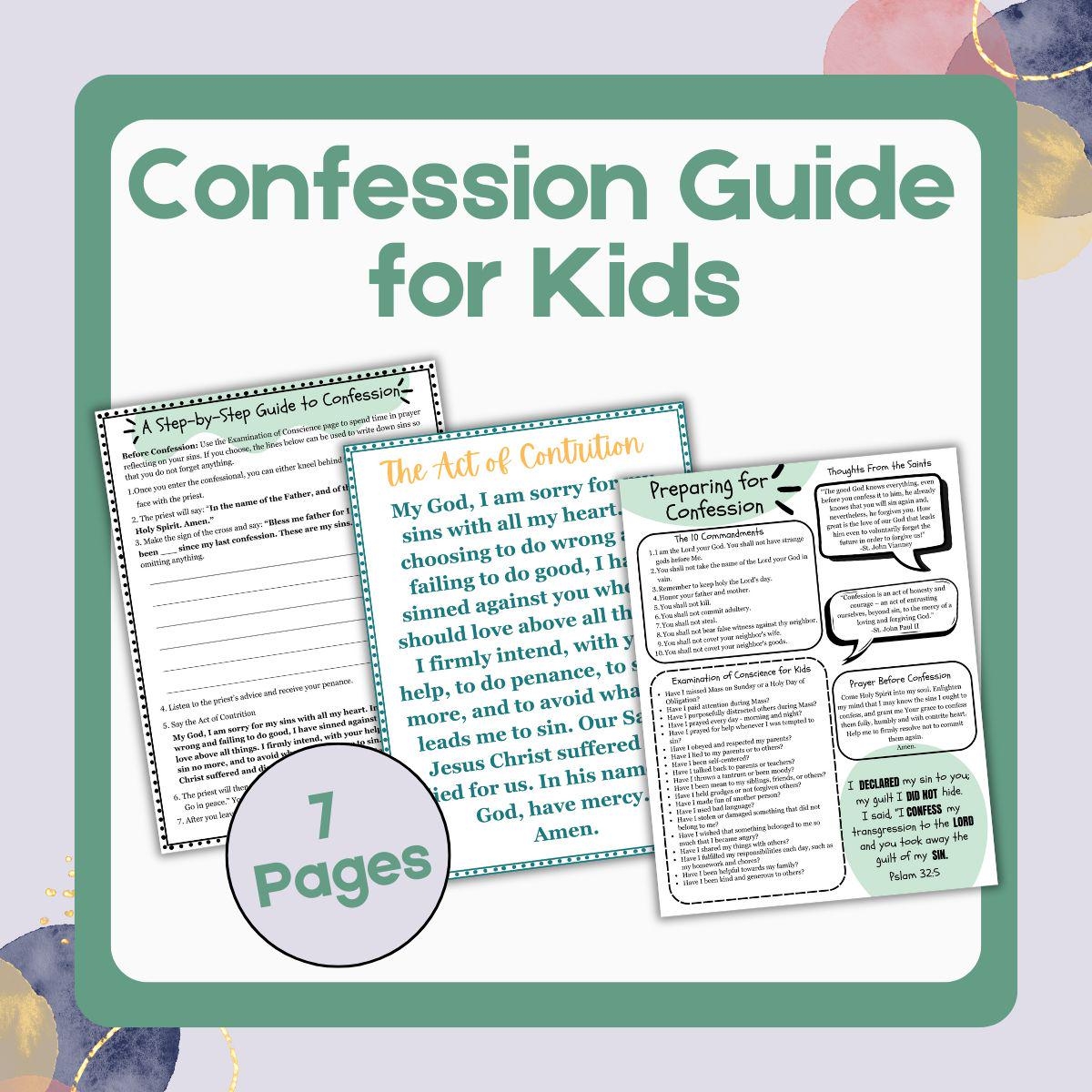 Examination Of Conscience Kids Etsy Examination Of Conscience Kids Etsy