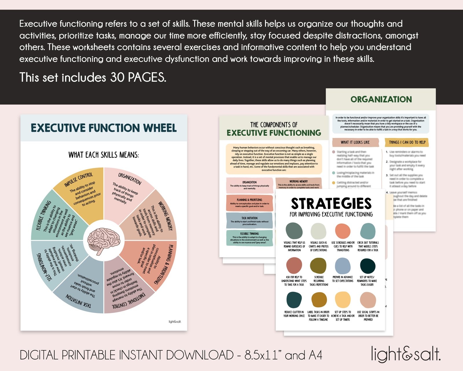 Printable Executive Functioning Worksheets Pdf -Tpt Printable Executive Functioning Worksheets Pdf -Tpt
