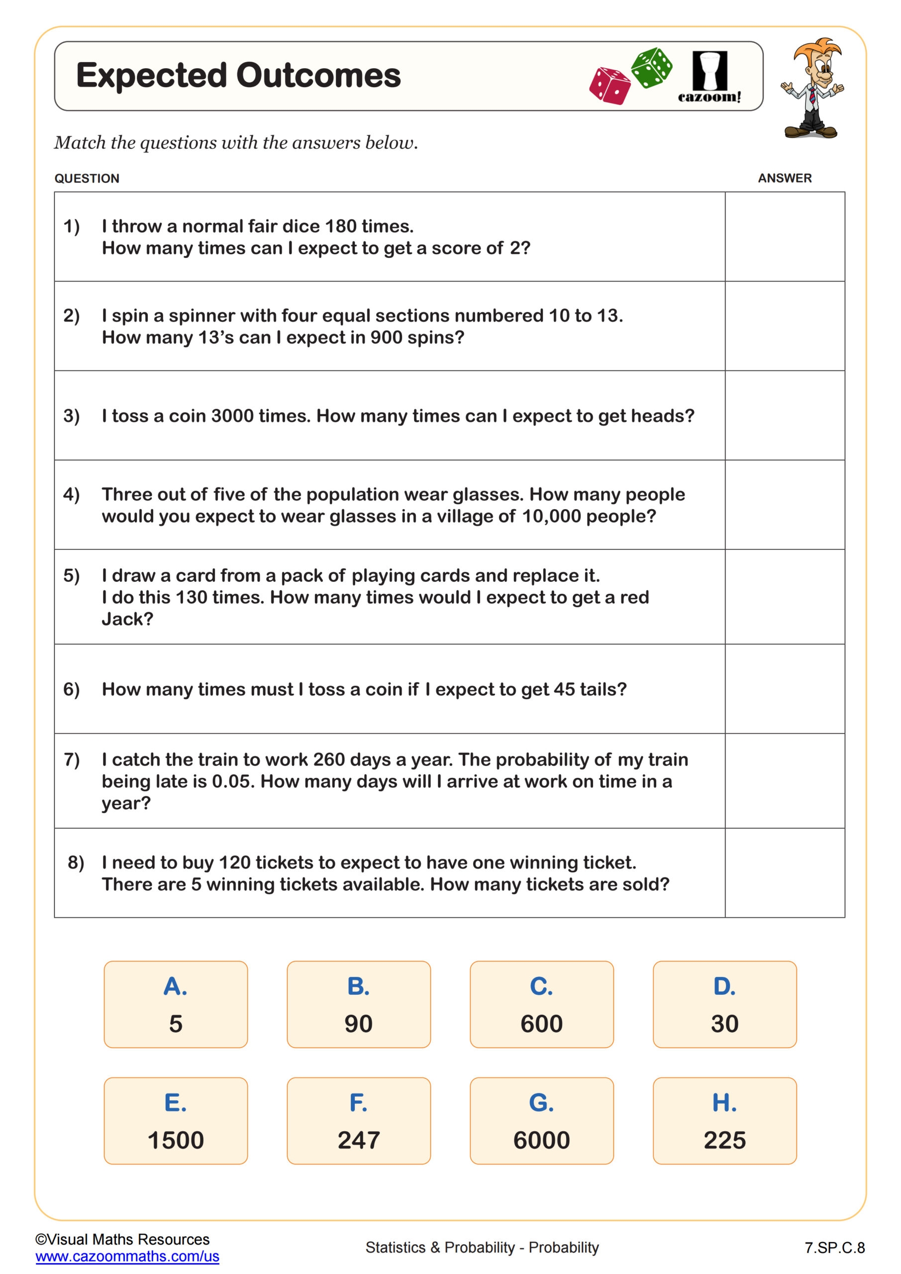 Expected Outcomes Worksheet 7th Grade PDF Worksheets Cazoom Math