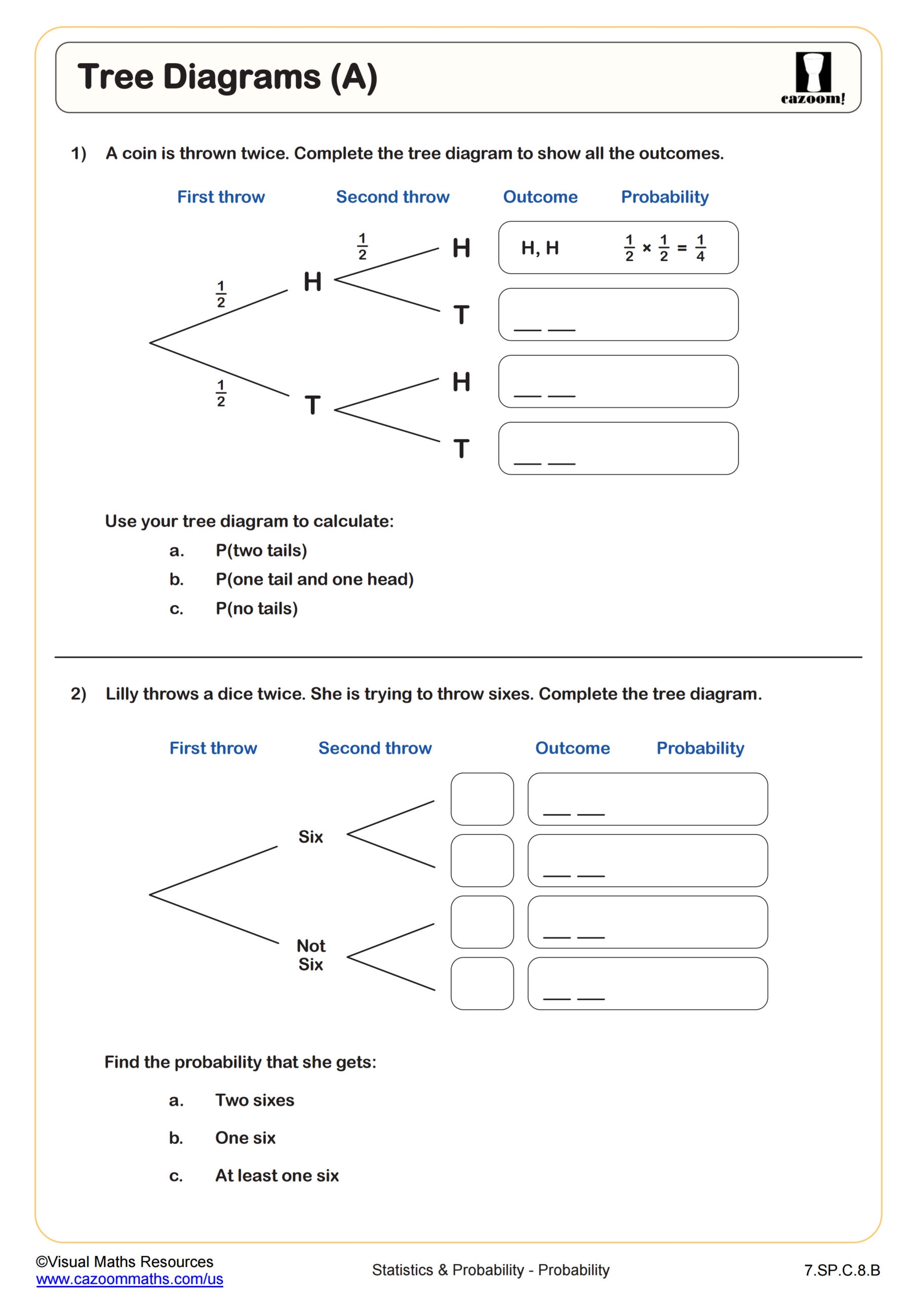 Experimental Probability Worksheet Fun And Engaging 7th Grade PDF Worksheets Cazoom Math
