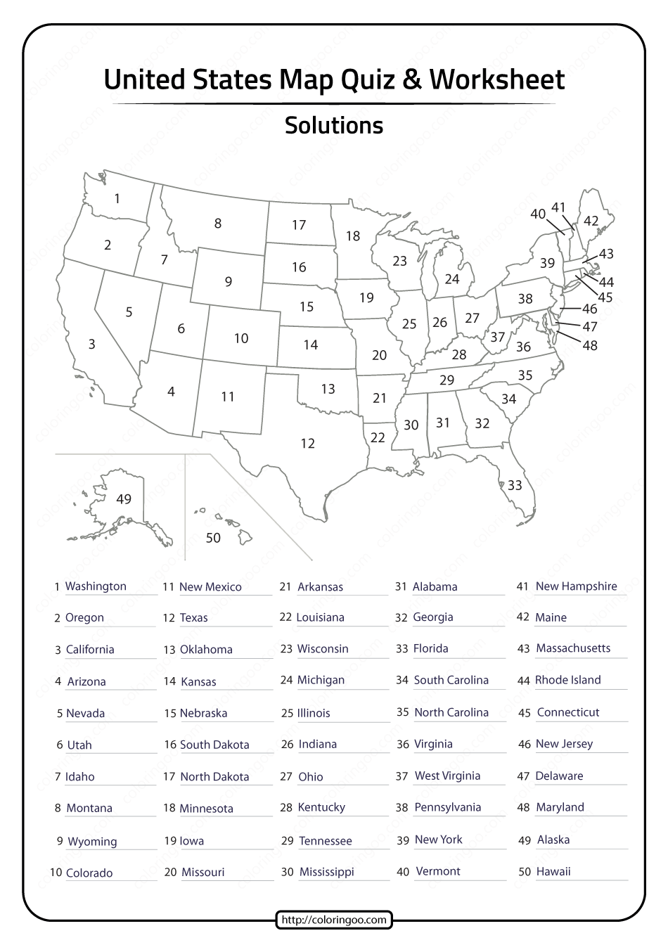 Explore The United States With Free Printable Worksheets 50 States Learning Resources