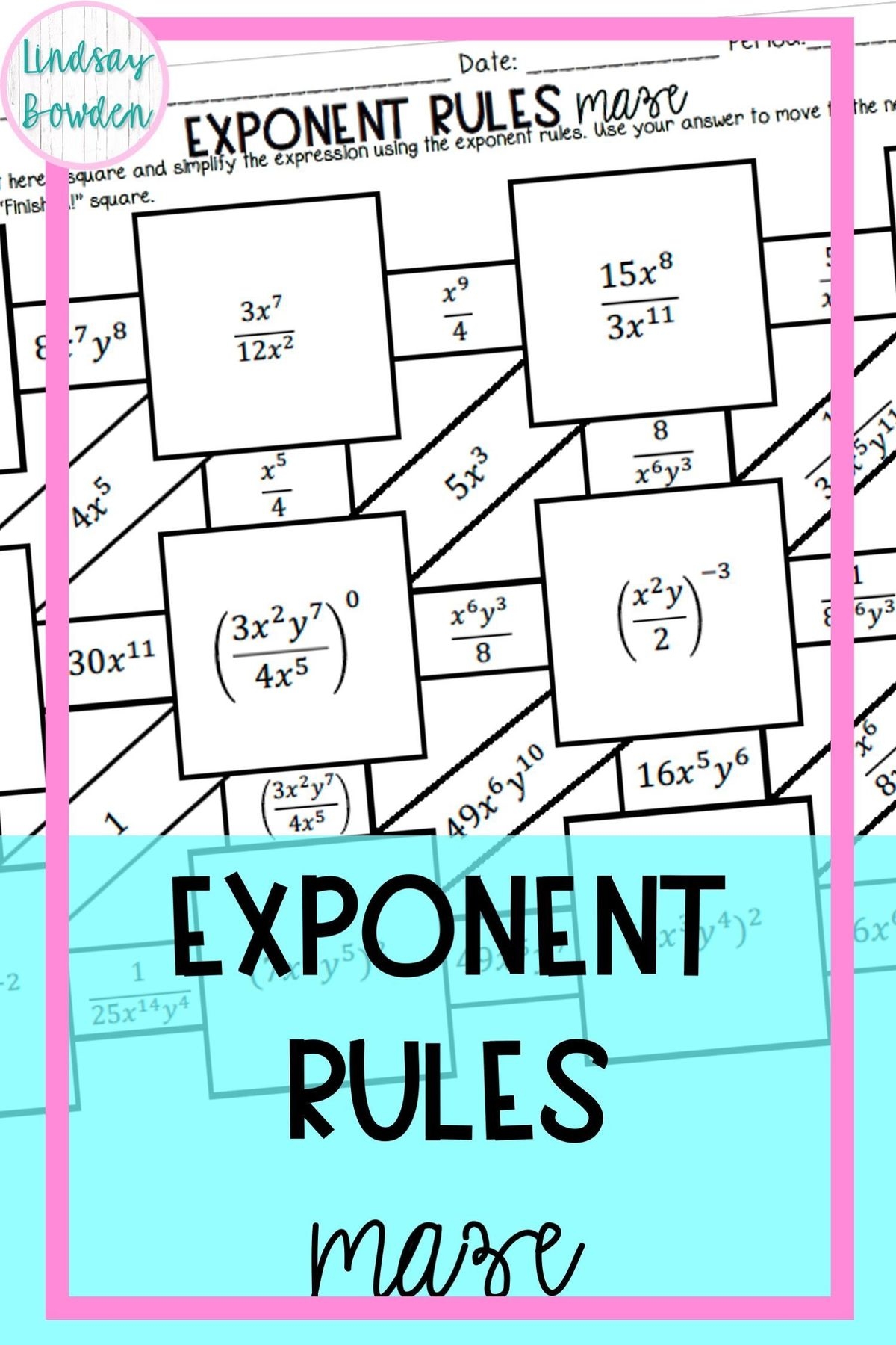 Exponent Rules Maze Exponent Rules Maze