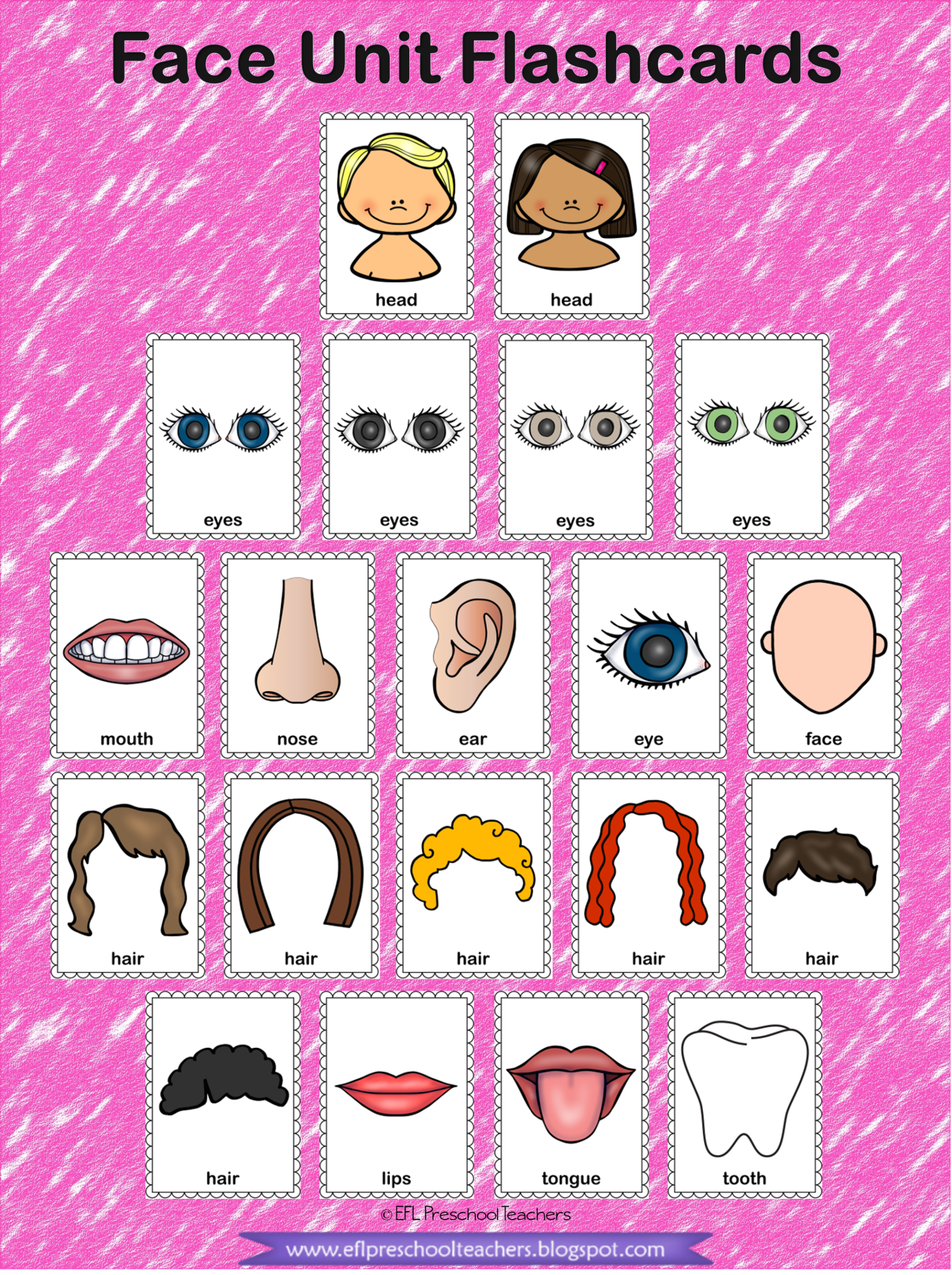 Face Theme For Kindergarten English Language Learner