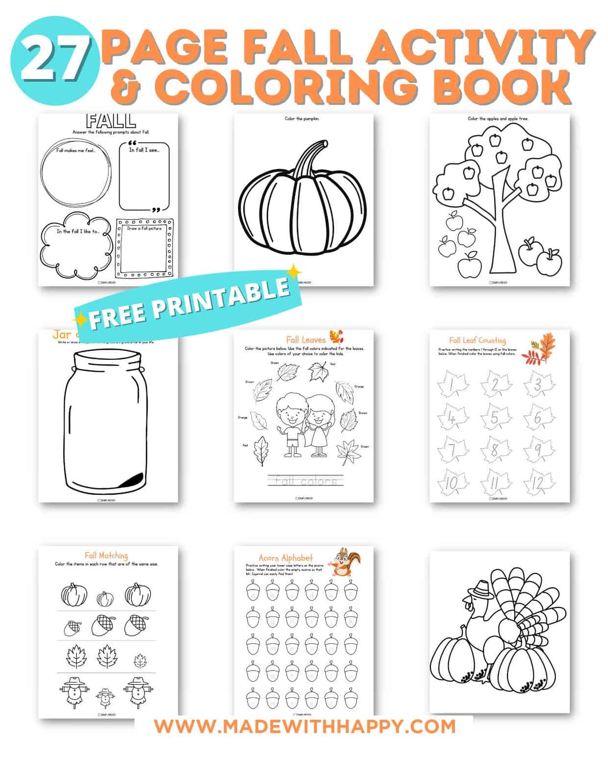 Fall Worksheets For Kids Printable Fall Worksheets For Kids Printable