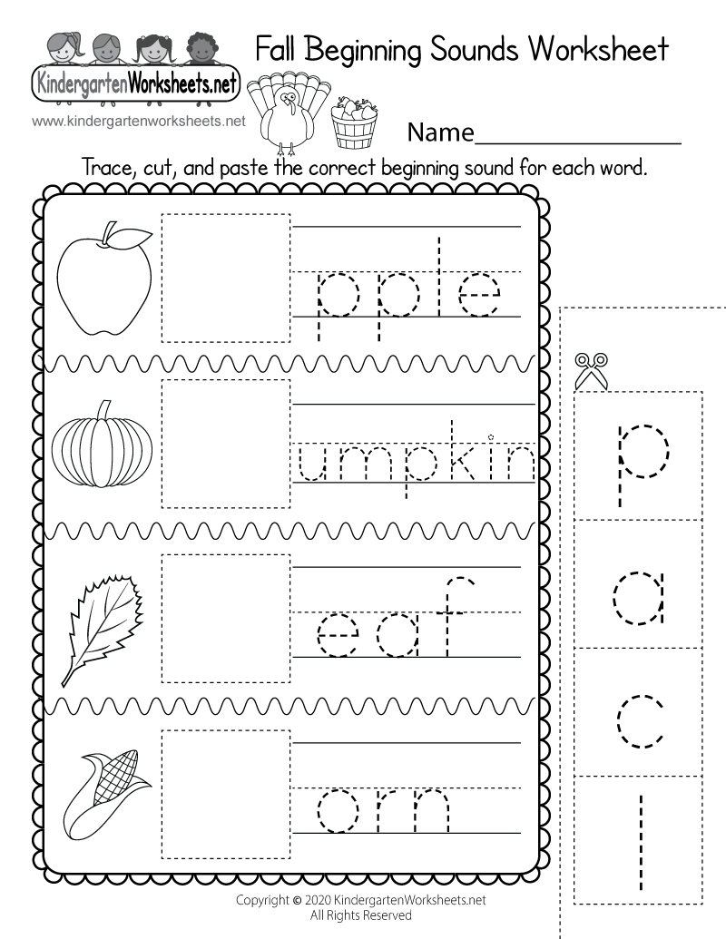 Kindergarten Worksheets Sounding Out Words