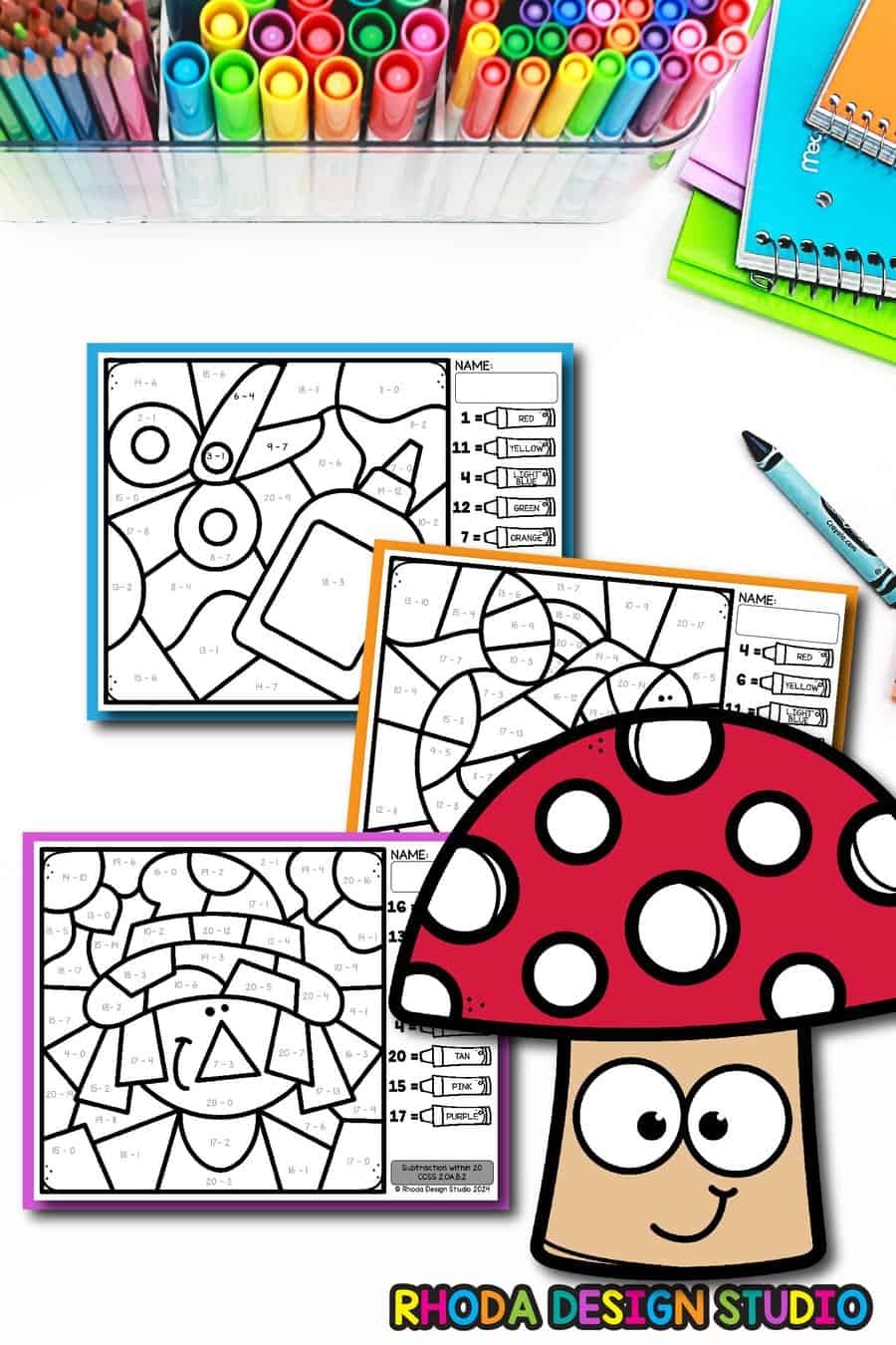 Fall Color By Number Addition And Subtraction Free Math Worksheets Fall Color By Number Addition And Subtraction Free Math Worksheets