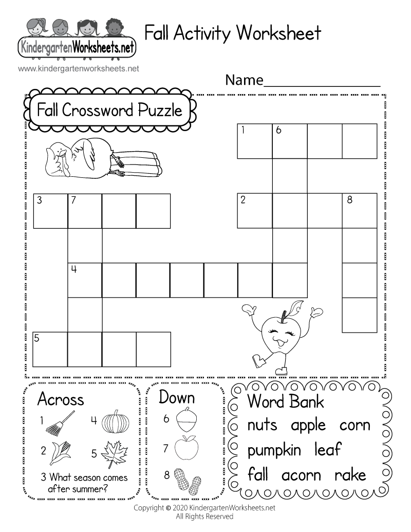 Fall Crossword Puzzle Worksheet Free Printable Digital PDF Fall Crossword Puzzle Worksheet Free Printable Digital PDF