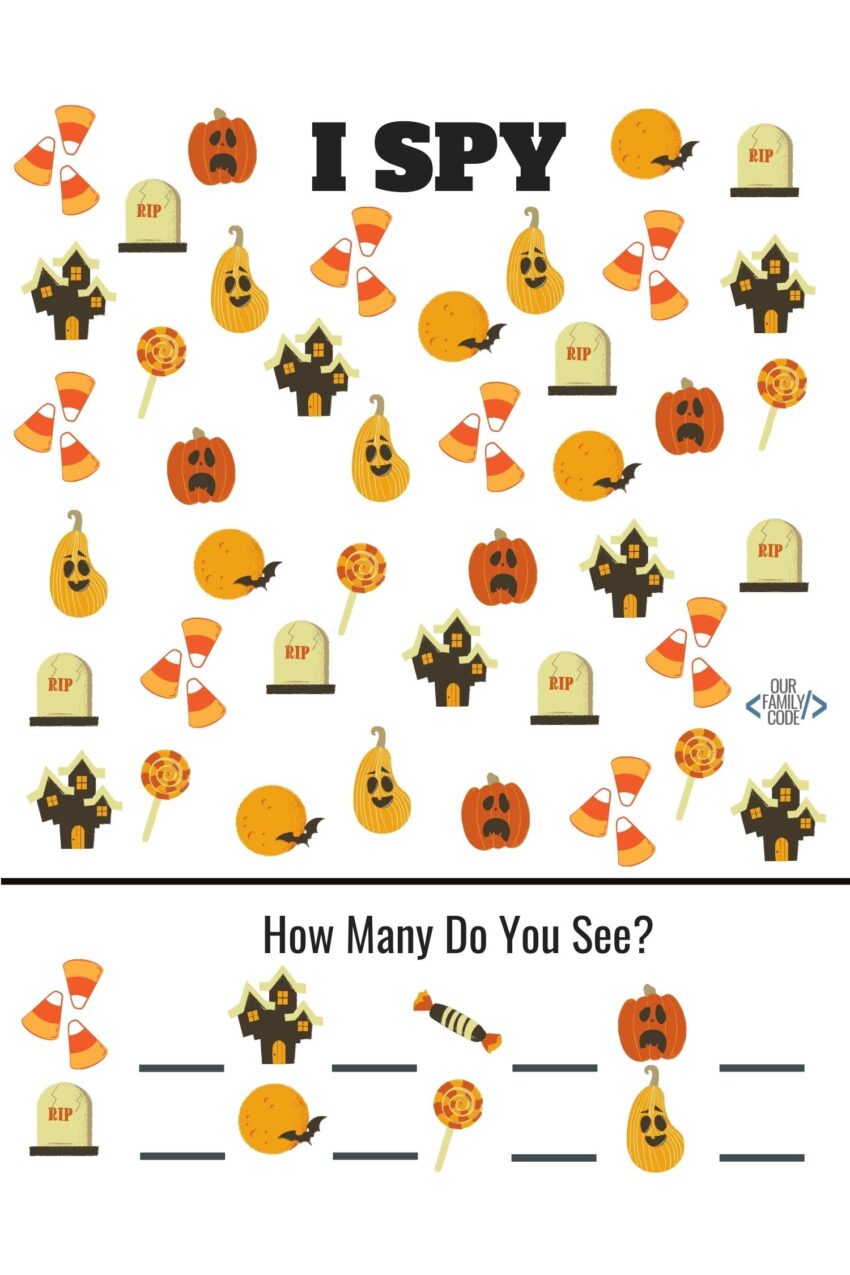Fall I SPY Worksheets For Preschoolers Our Family Code