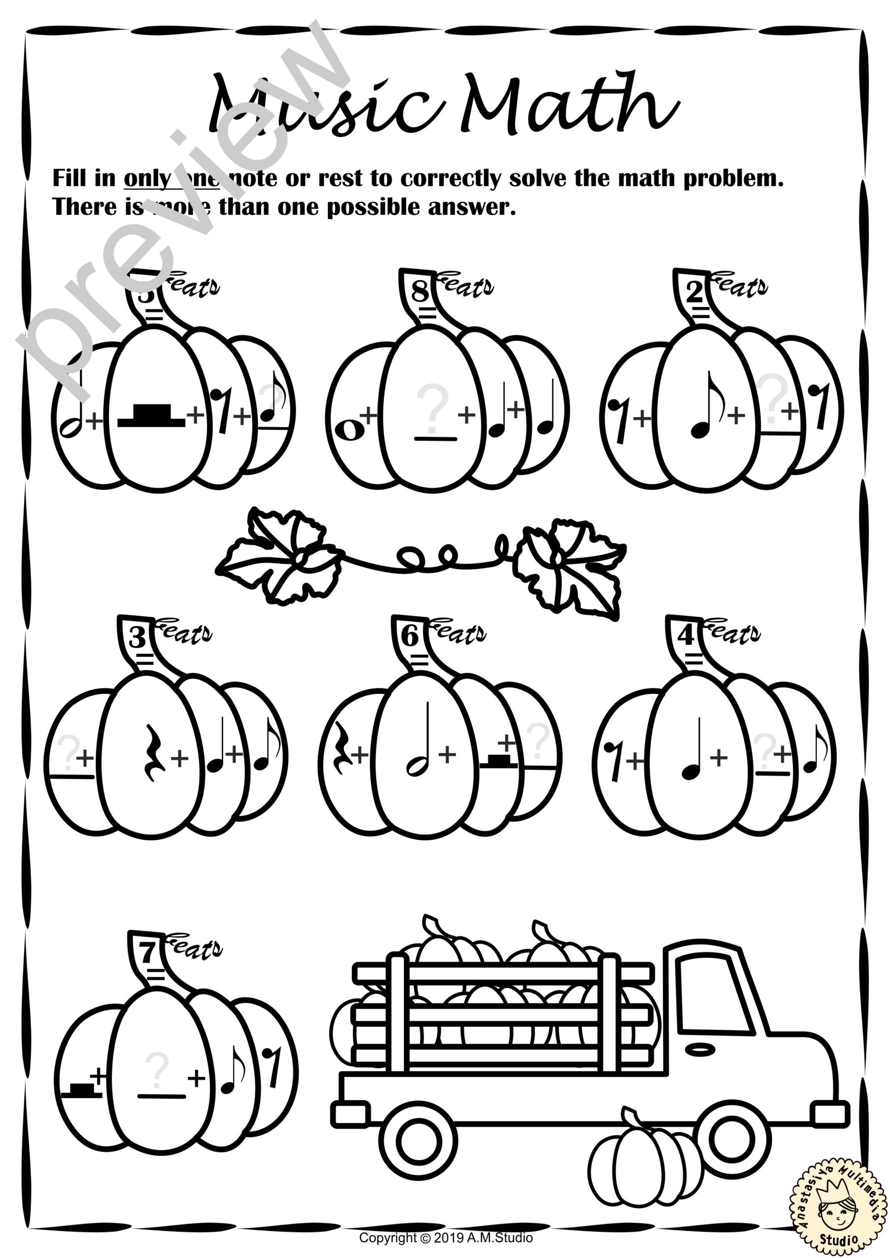 Fall Music Rhythm Worksheets For Beginners Fall Music Rhythm Worksheets For Beginners