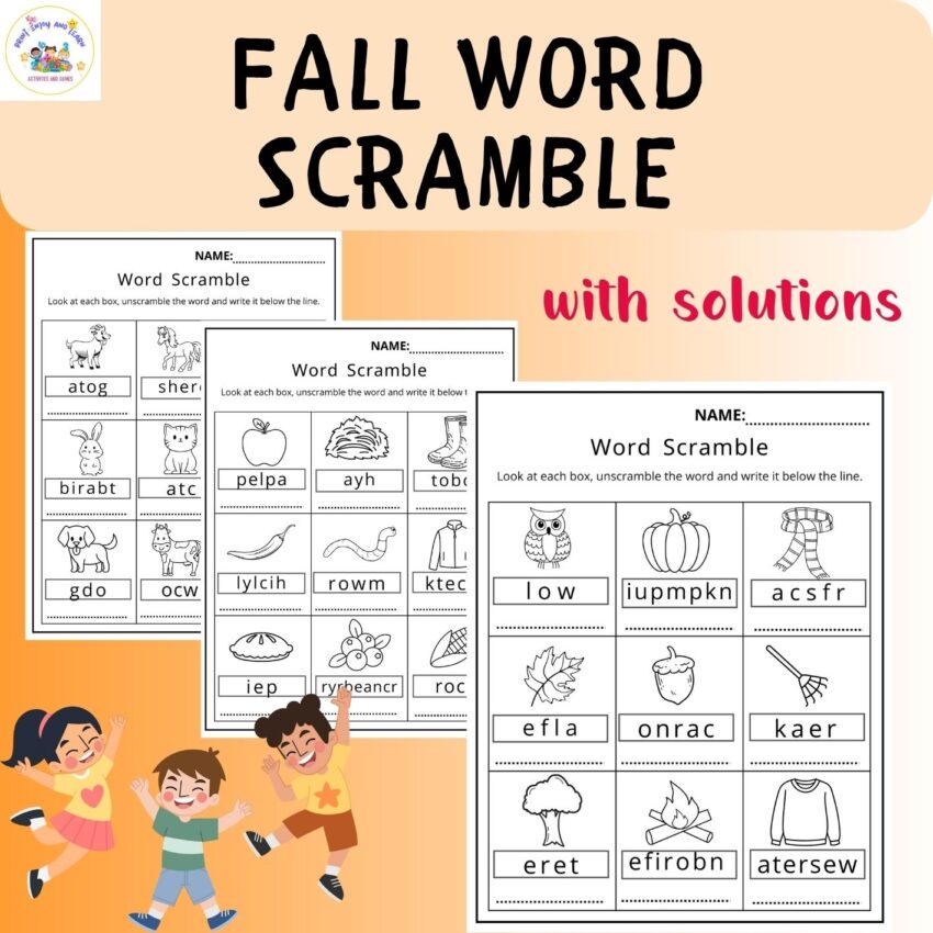 Fall Word Scramble Teaching Resources Autumn Vocabulary Worksheets Printable Made By Teachers