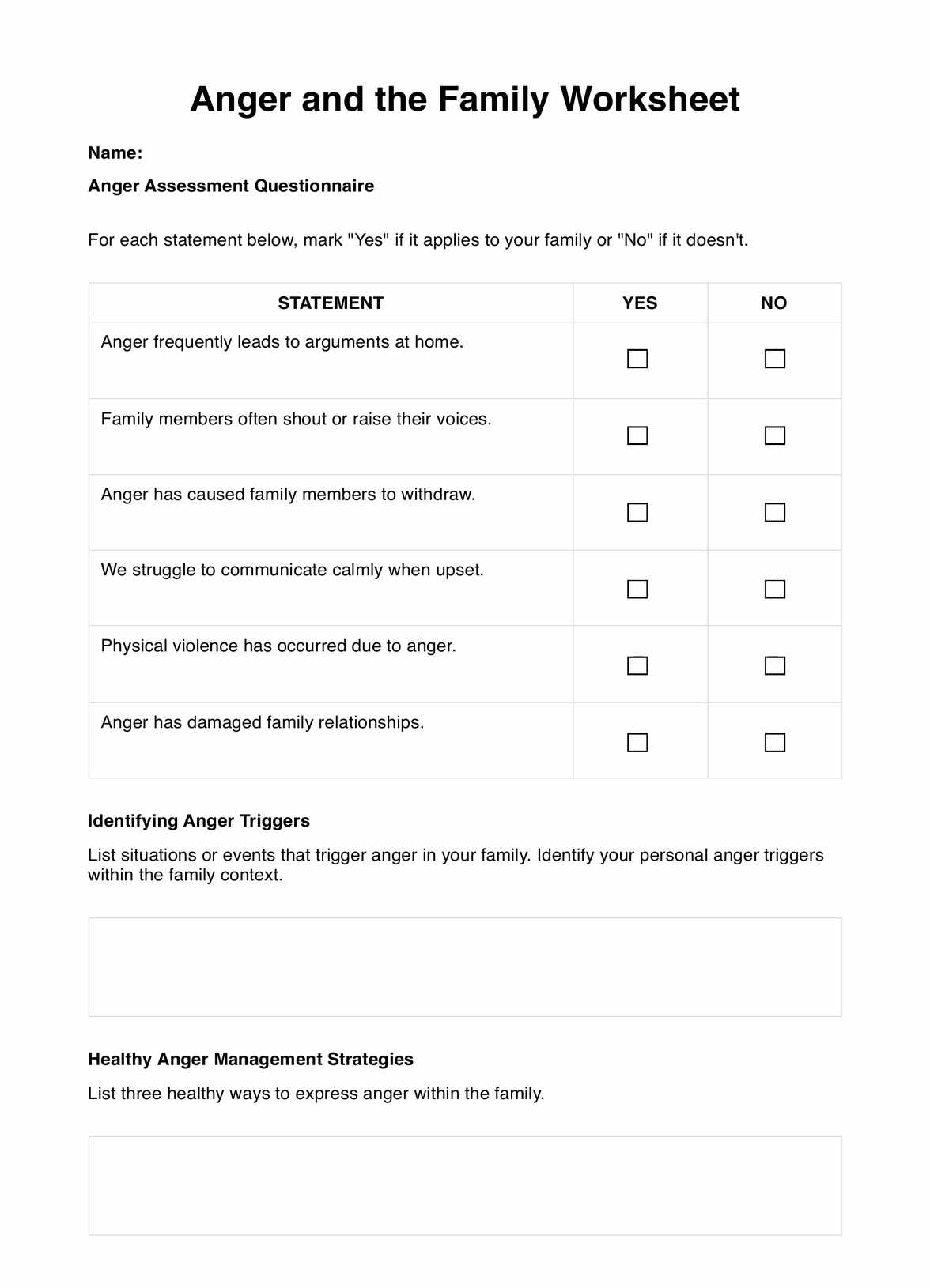 Family Therapy Worksheet U0026 Example Free PDF Download