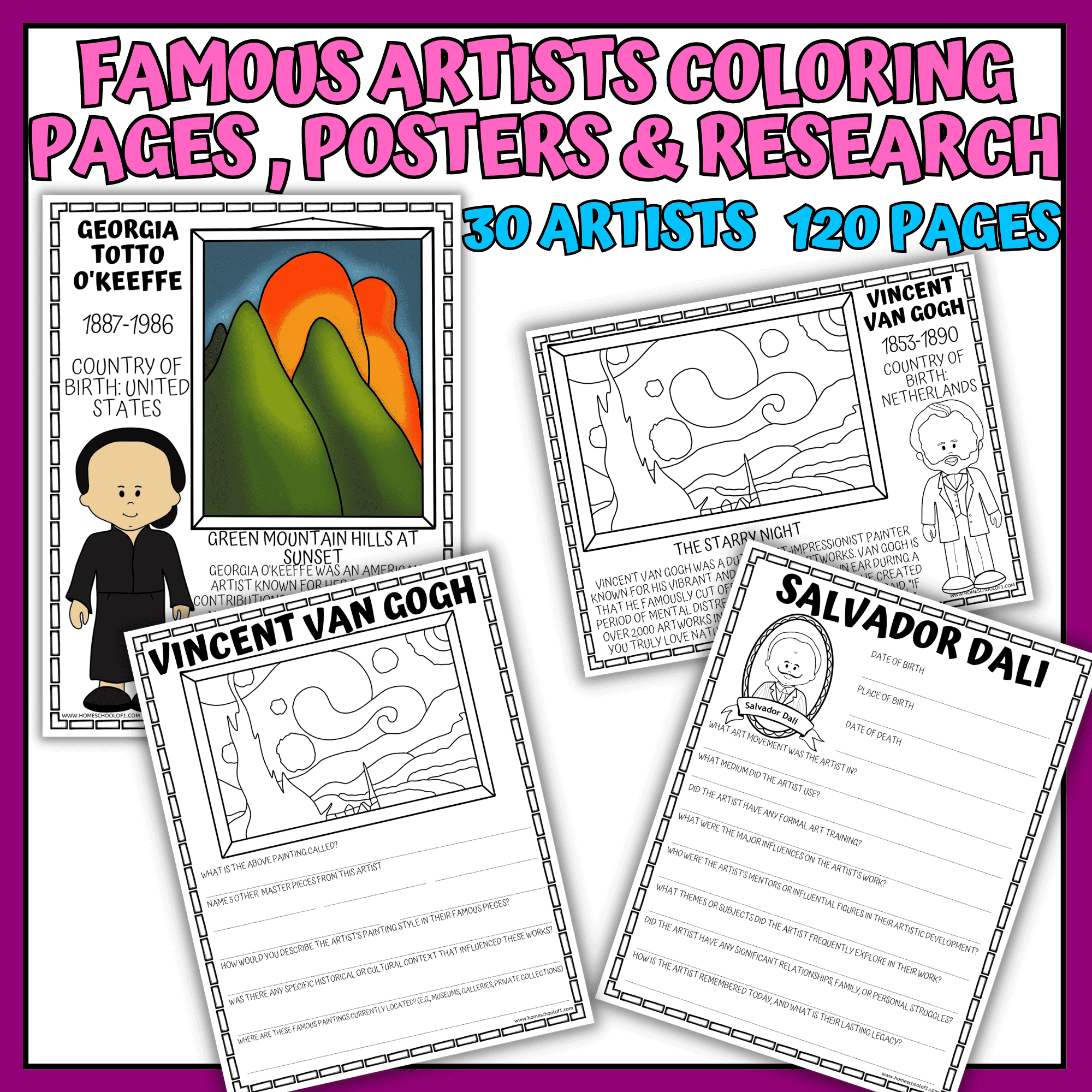 Famous Artists Unit Study Bundle