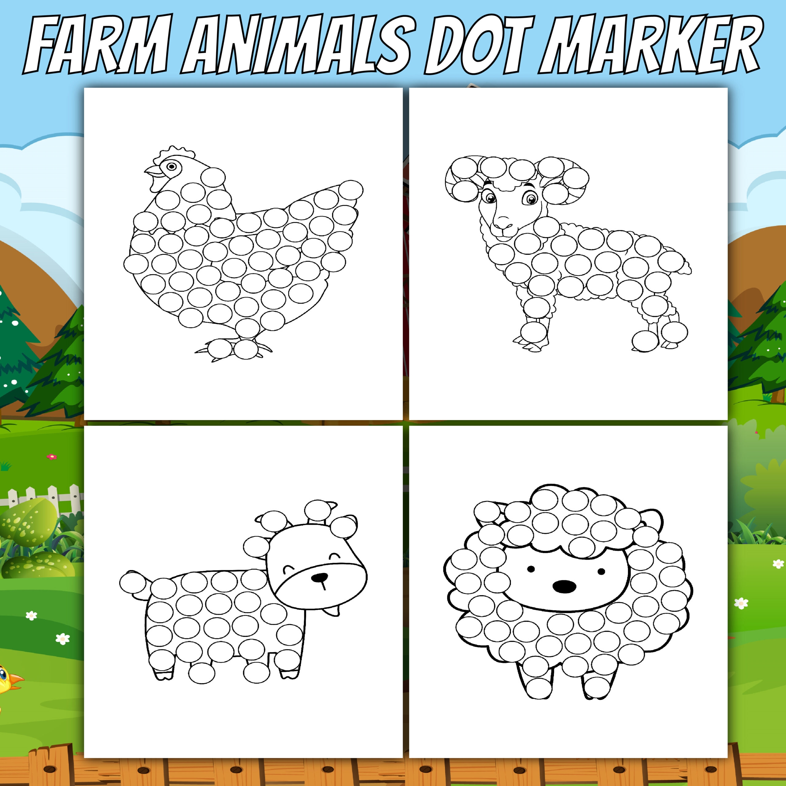 Farm Animals Dot Markers Activity Book Easy Toddler Preschool Kids Dot Markers Made By Teachers Farm Animals Dot Markers Activity Book Easy Toddler Preschool Kids Dot Markers Made By Teachers