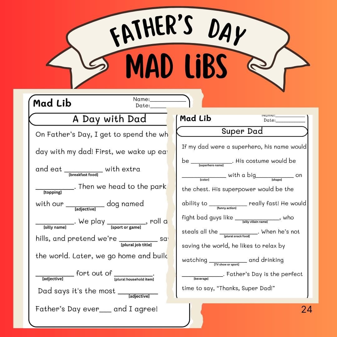 Father s Day Mad Libs Fun Printable Game digital Download Etsy Father s Day Mad Libs Fun Printable Game digital Download Etsy