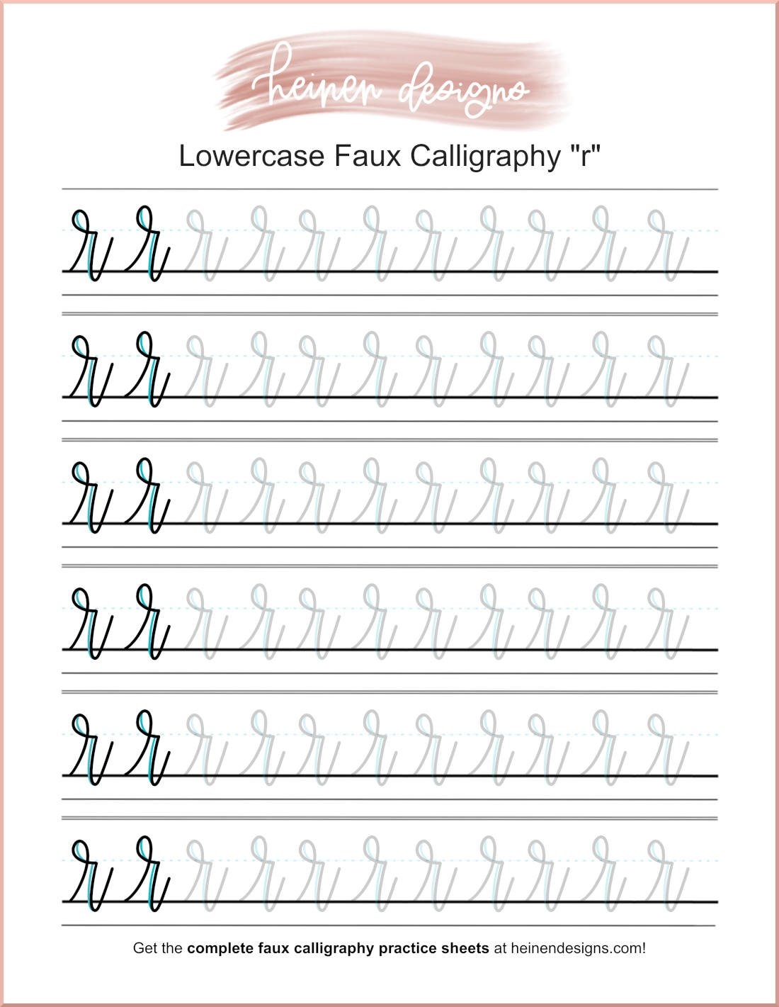 Faux Calligraphy Letter R Practice Sheet Free Download Faux Calligraphy Letter R Practice Sheet Free Download
