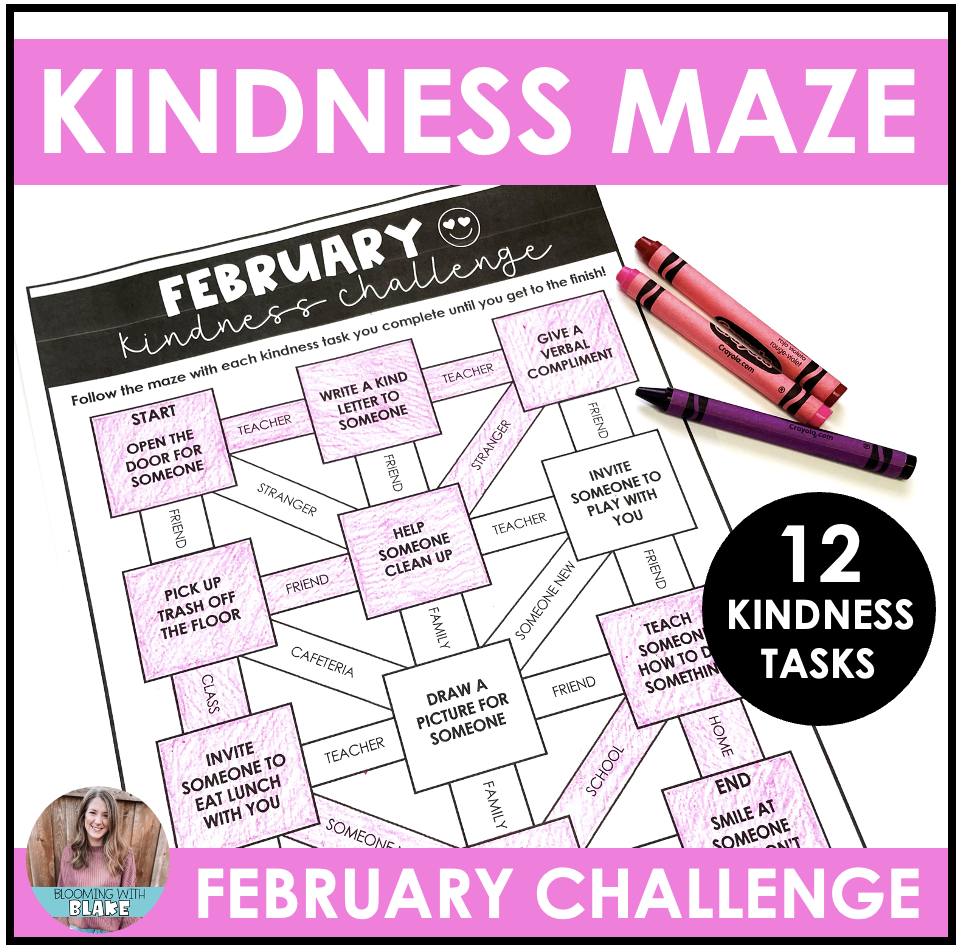 February Kindness Challenge Maze Made By Teachers February Kindness Challenge Maze Made By Teachers