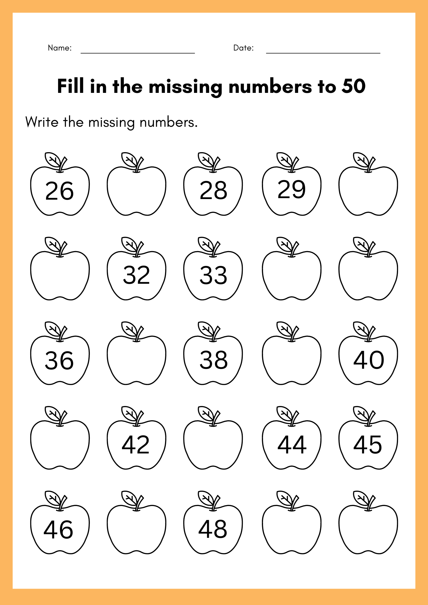 Free Missing Number Worksheets Kindergarten