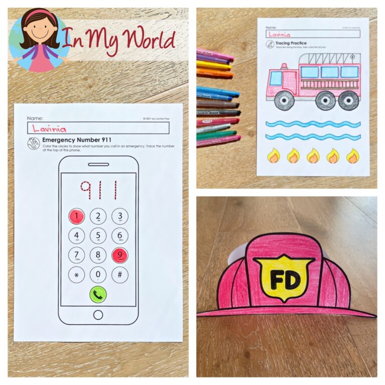 Fire Safety U0026 Firefighter Worksheets For Kindergarten In My World