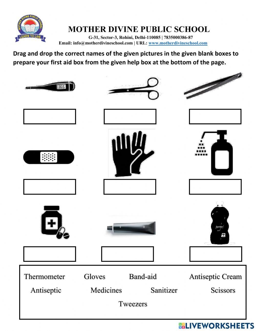 First Aid Kit Interactive Worksheet For GRADE 2 Live Worksheets Worksheets Library First Aid Kit Interactive Worksheet For GRADE 2 Live Worksheets Worksheets Library