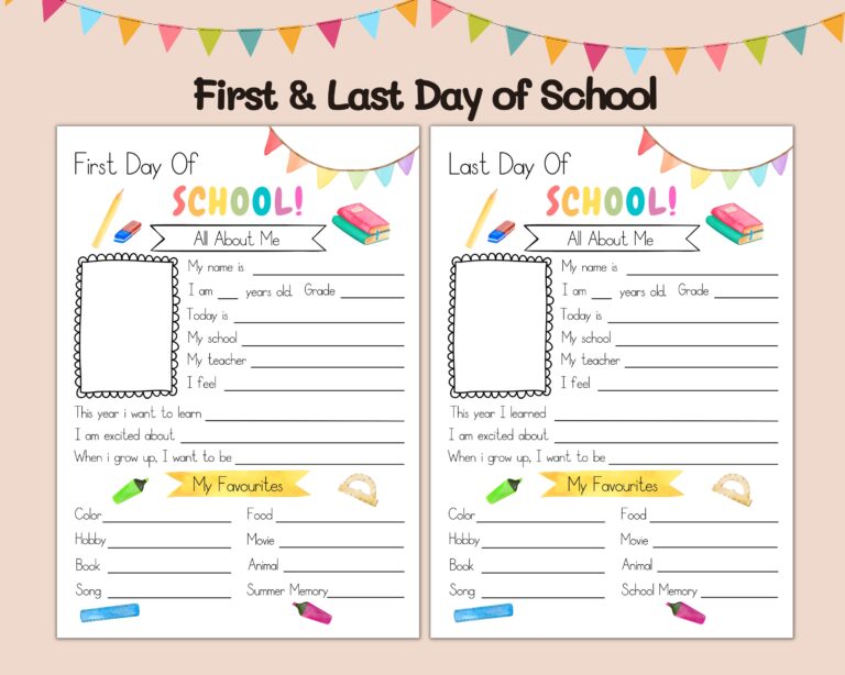 Last Day Of Preschool Questionnaire Printable - Free Printable Worksheets