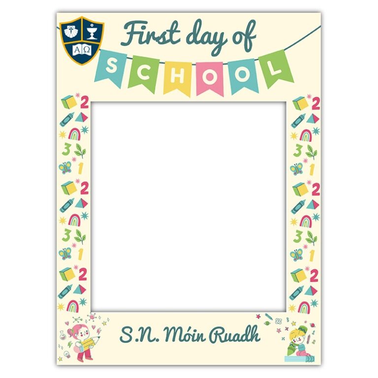 First Day Of School Frame Rainbow
