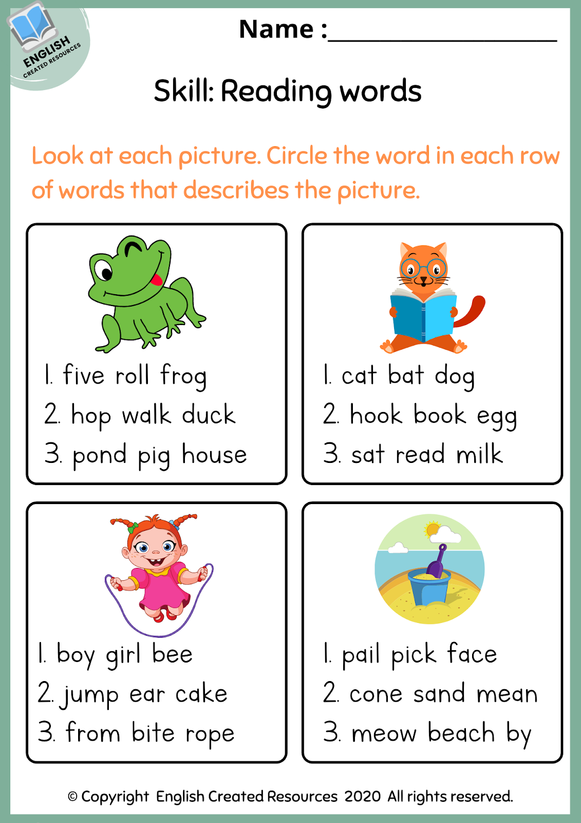 First Grade Basic Skills Worksheets English Created Resources