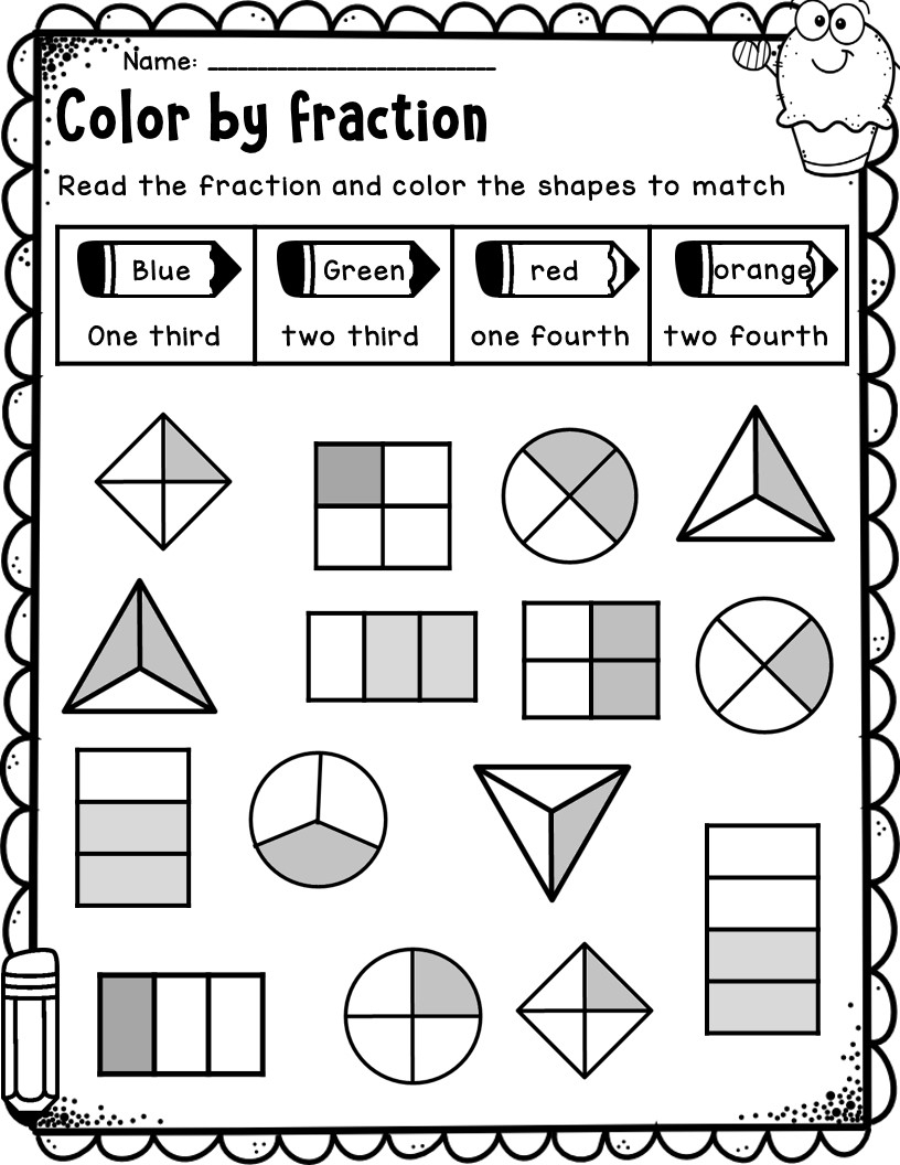 First Grade Fractions Worksheets First Grade Partitioning Worksheets Made By Teachers