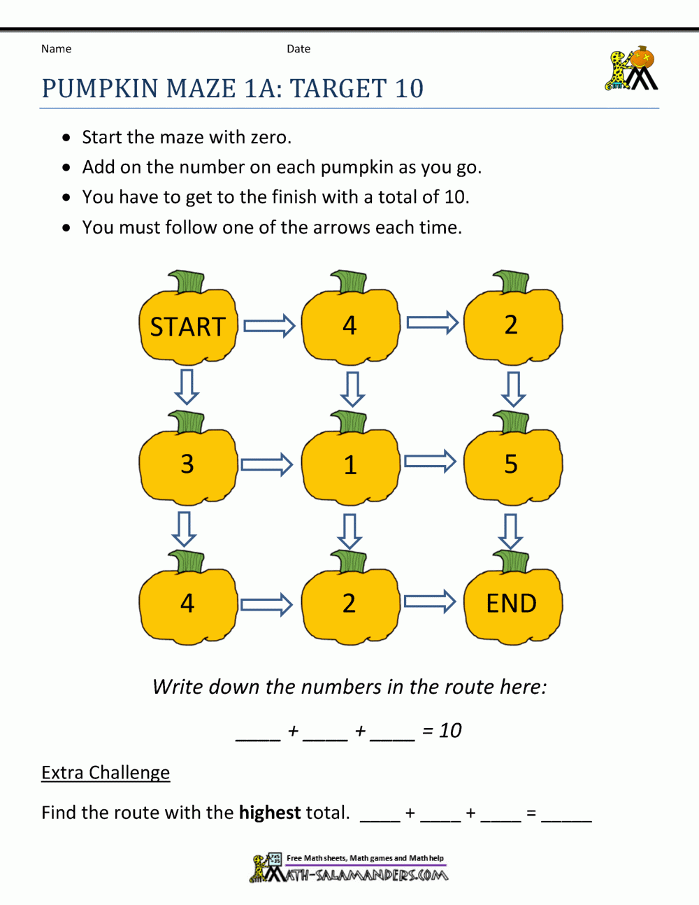 Free Pirntable First Grade Math Worksheets
