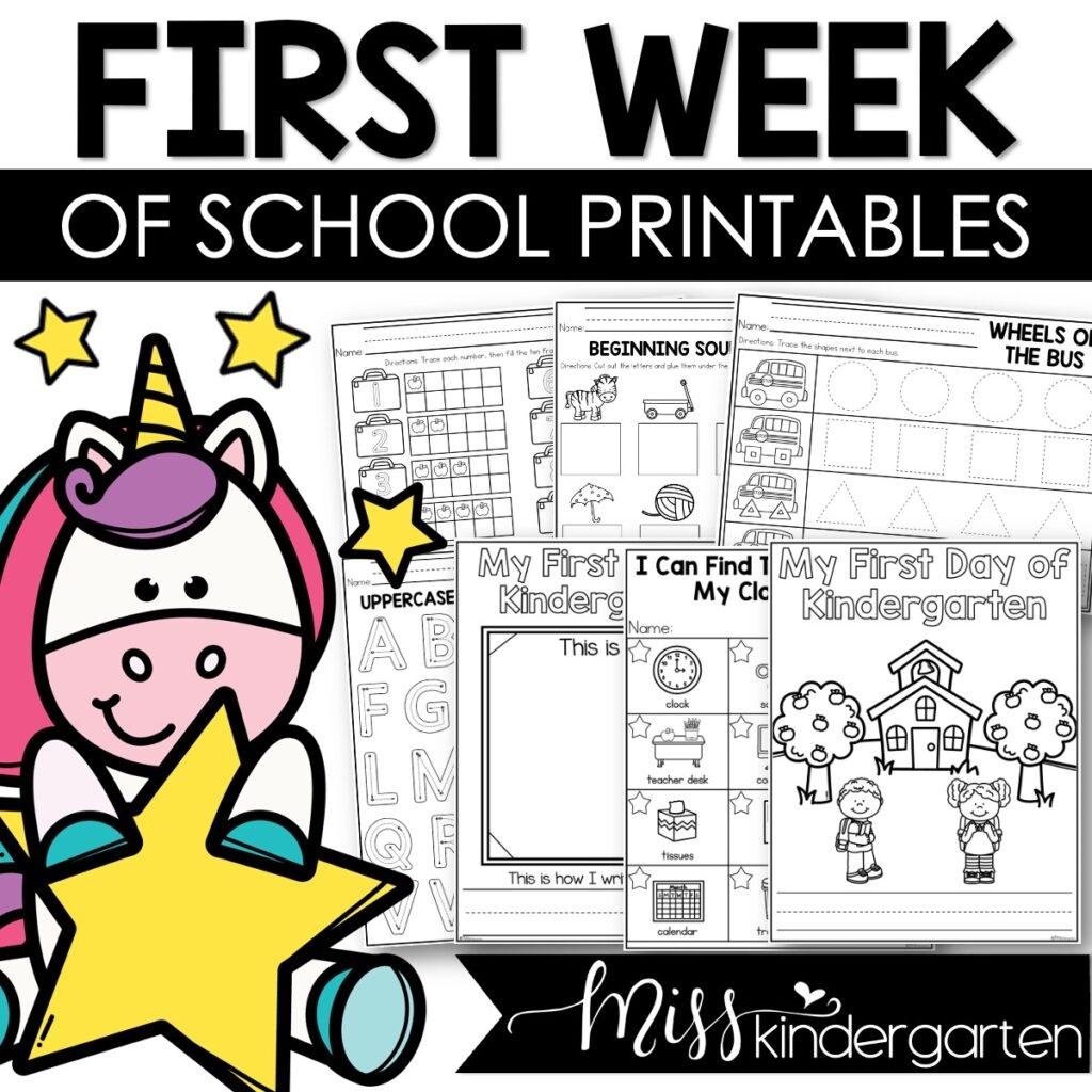 First Week Of Kindergarten No Prep Printables Back To School First Week Of Kindergarten No Prep Printables Back To School