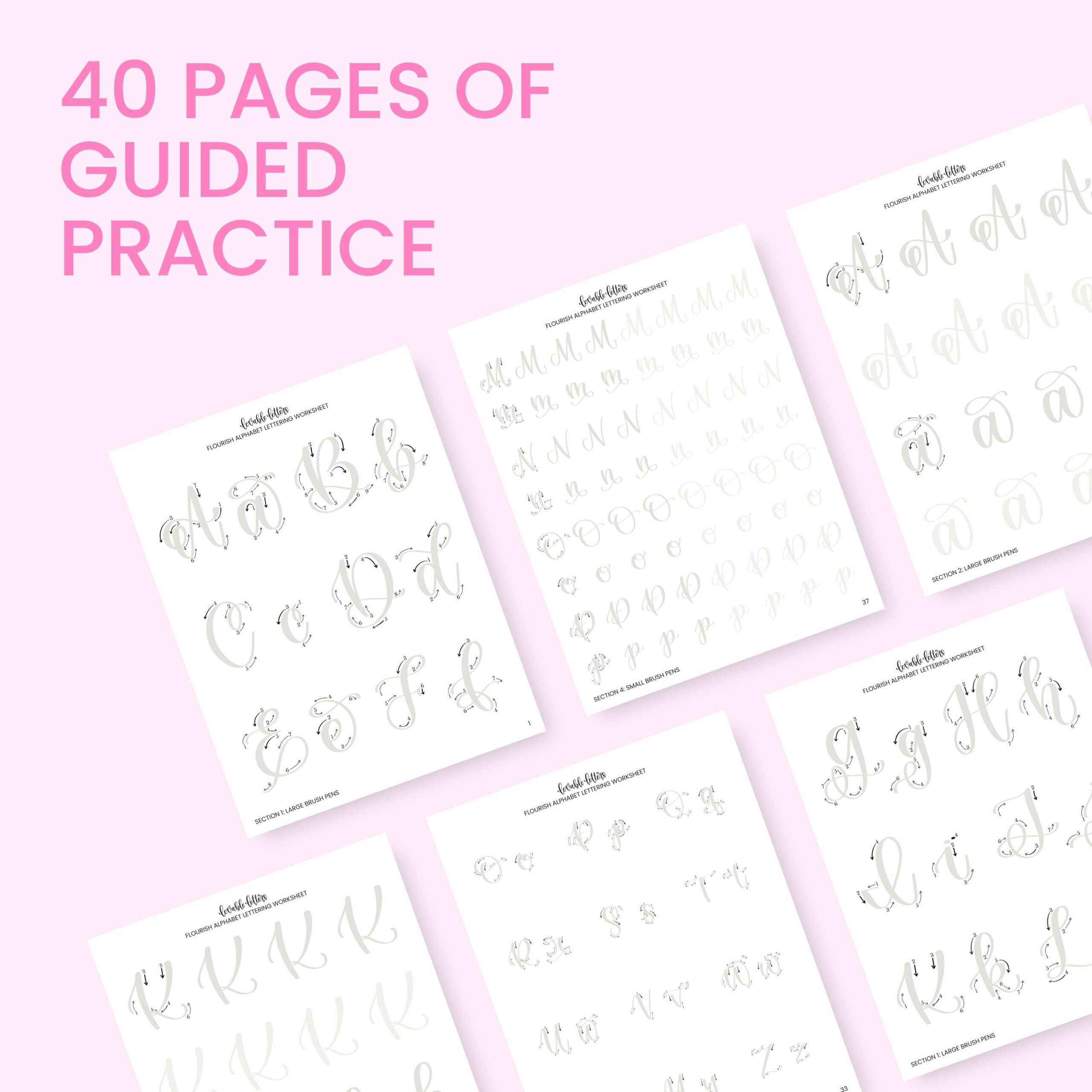 Flourish Alphabet Lettering Worksheet