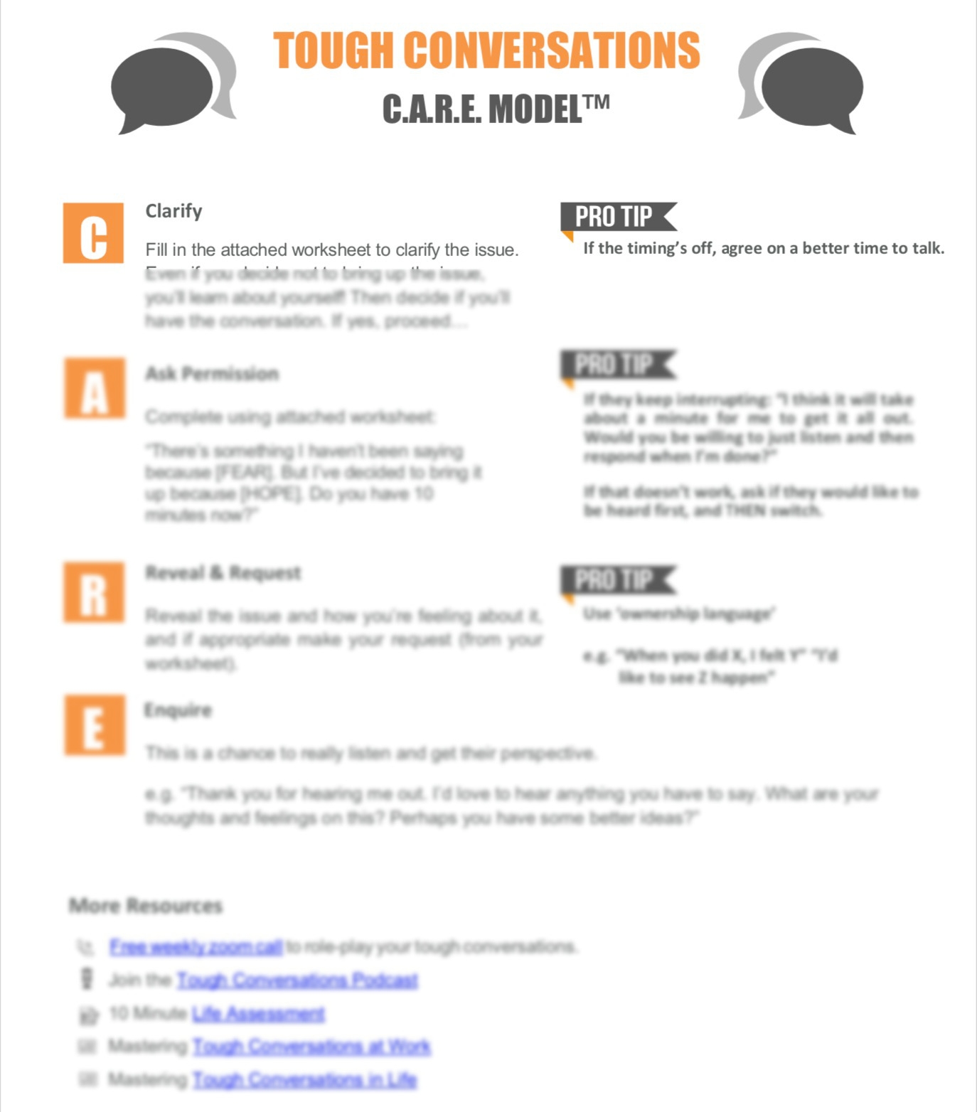 Focus ceo Tough Conversations CARE Model 3D Process Worksheet Coming June 6 Focus ceo Focus ceo Tough Conversations CARE Model 3D Process Worksheet Coming June 6 Focus ceo