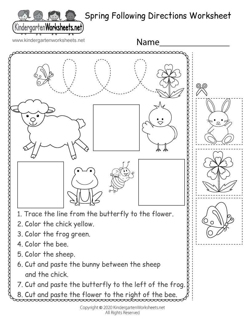 Free Following Directions Worksheets First Grade