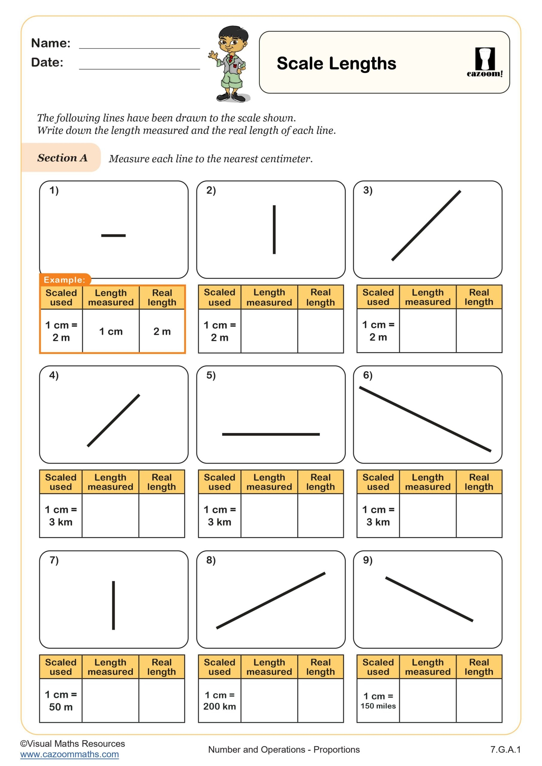 Following Sequence Scale Factor Shows Similar To The Following Scale Lengths Worksheet Printable PDF 7th Grade
