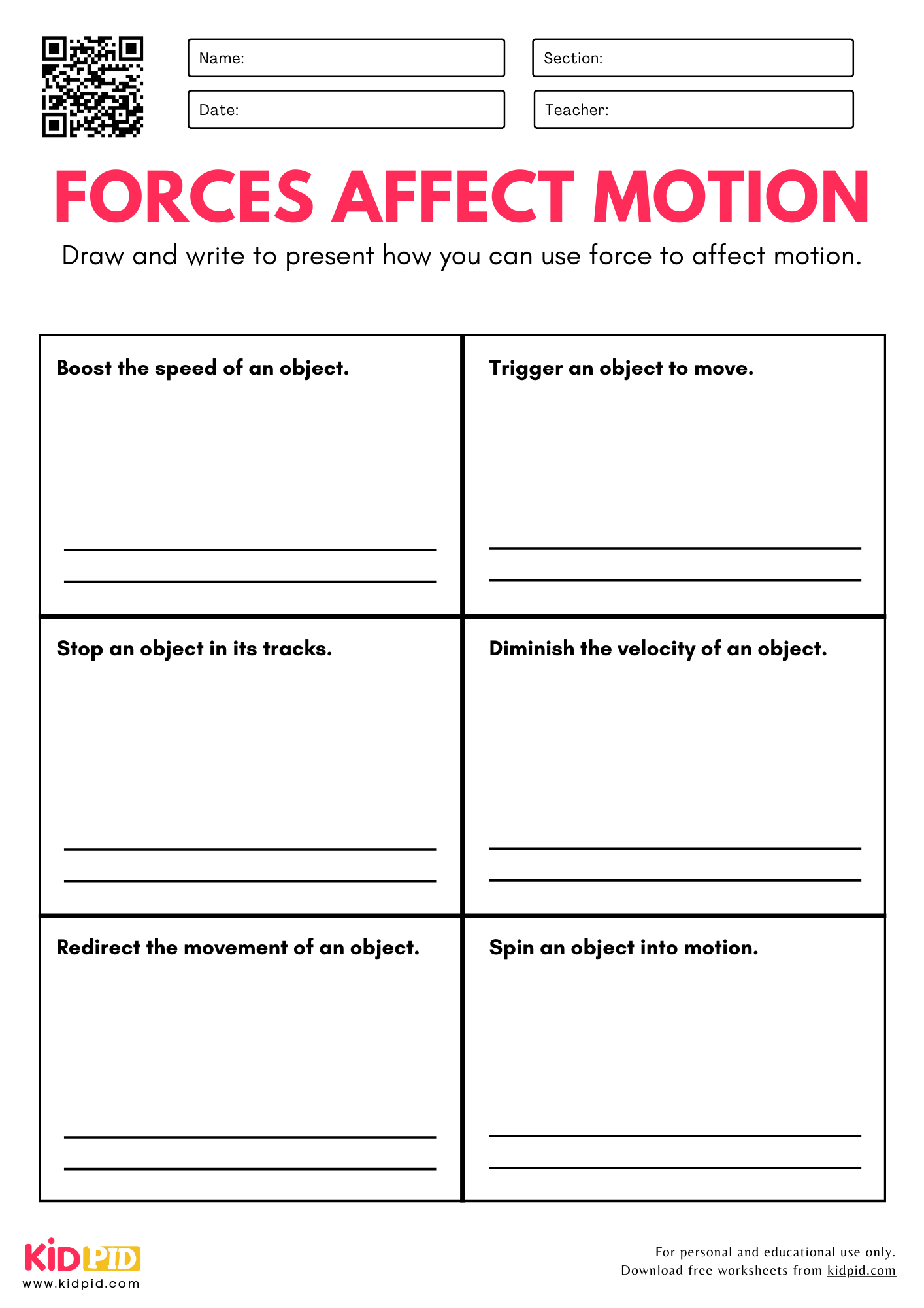 Forces U0026 Machines Worksheet For Grade 2 Kidpid