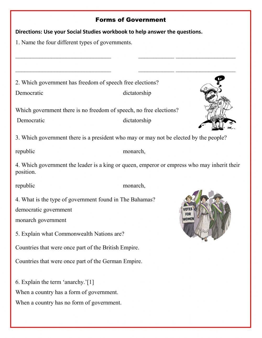 Forms Of Government Online Worksheet Worksheets Library Forms Of Government Online Worksheet Worksheets Library