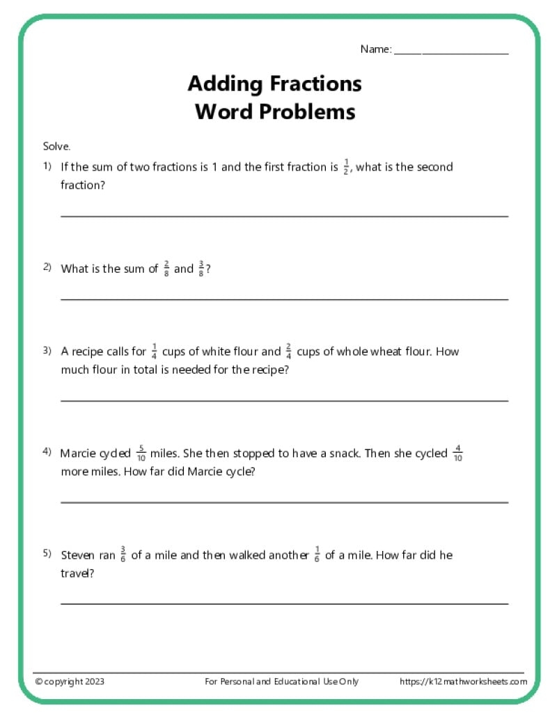 Free Word Problem Worksheets 3rd Grade