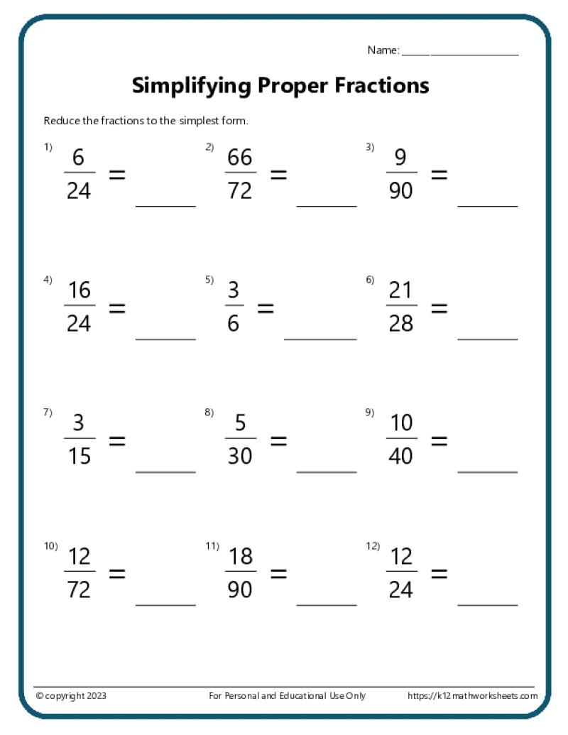 Free Online Printable Fraction Worksheets Free Online Printable Fraction Worksheets