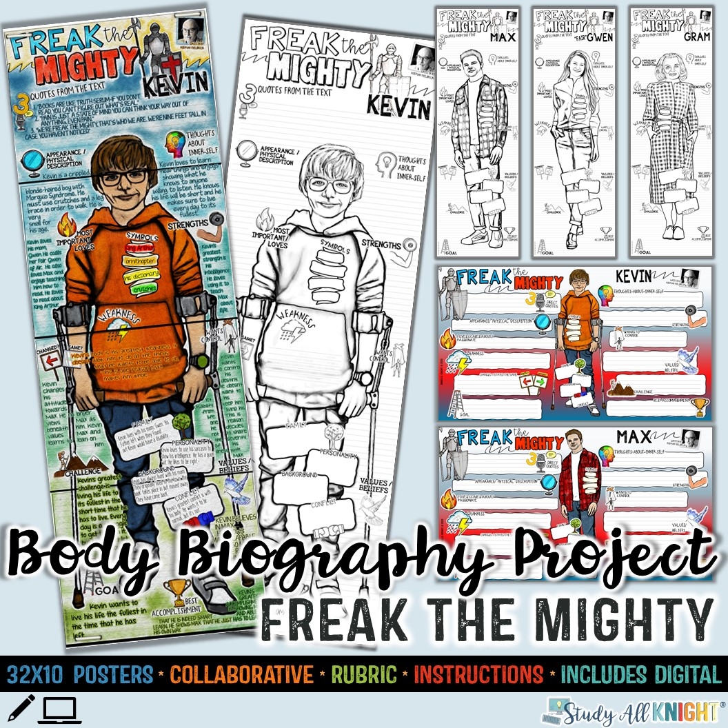 Freak The Mighty Body Biography Project Bundle For Print And Worksheets Library