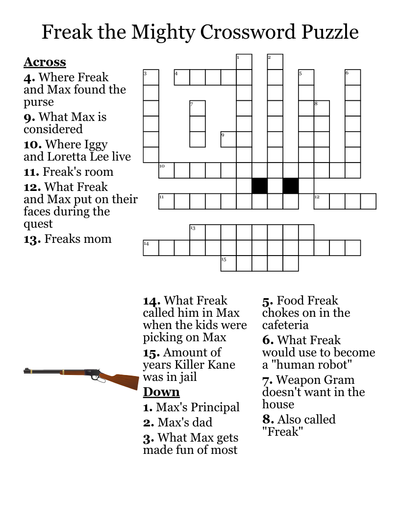 Freak The Mighty Free Printable Worksheets