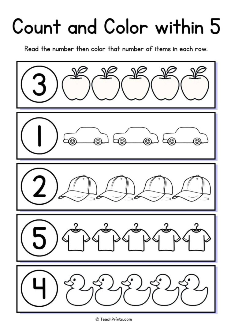 Free 1 10 Counting Worksheet Teach Prints