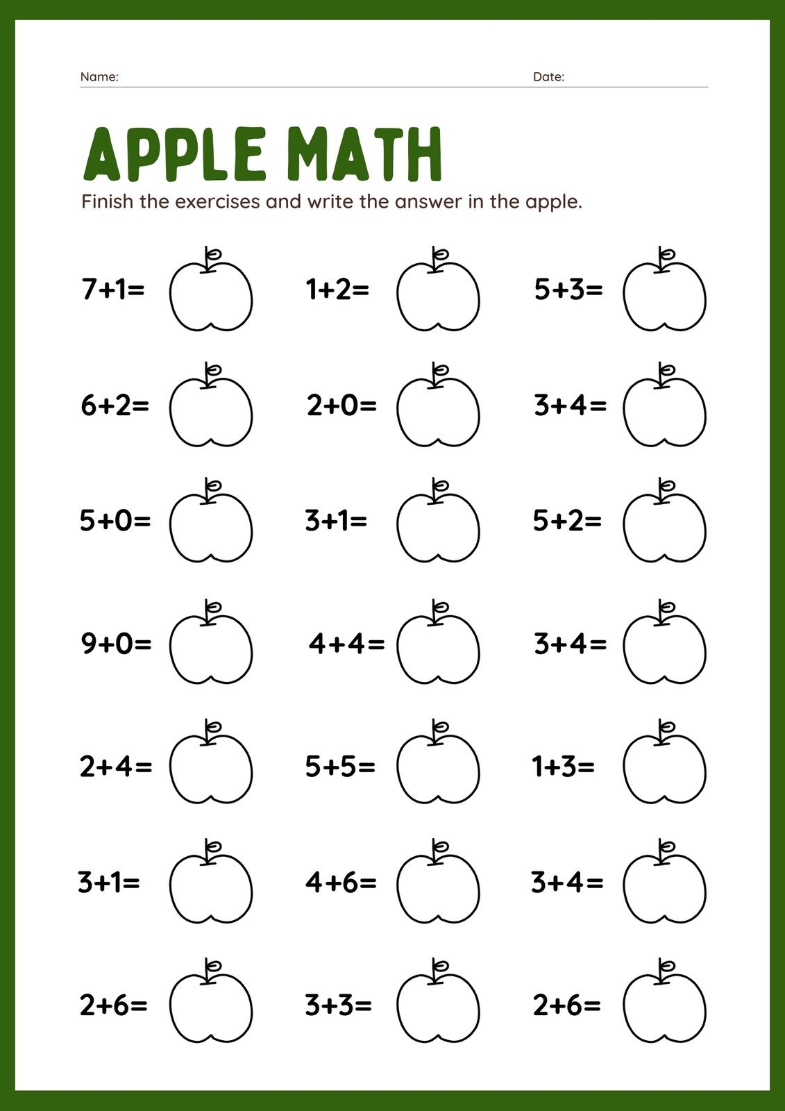 Free 1st Grade Math Worksheet Templates To Customize Canva