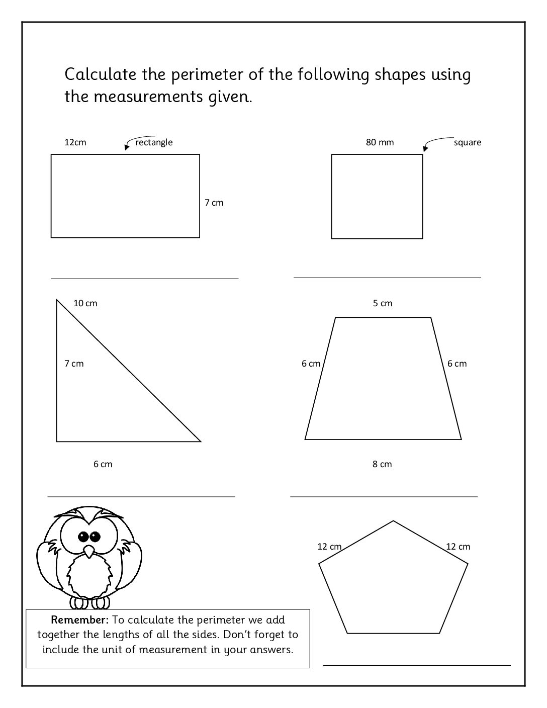 Printable Worksheets 4th Grade Perimeter Printable Worksheets 4th Grade Perimeter