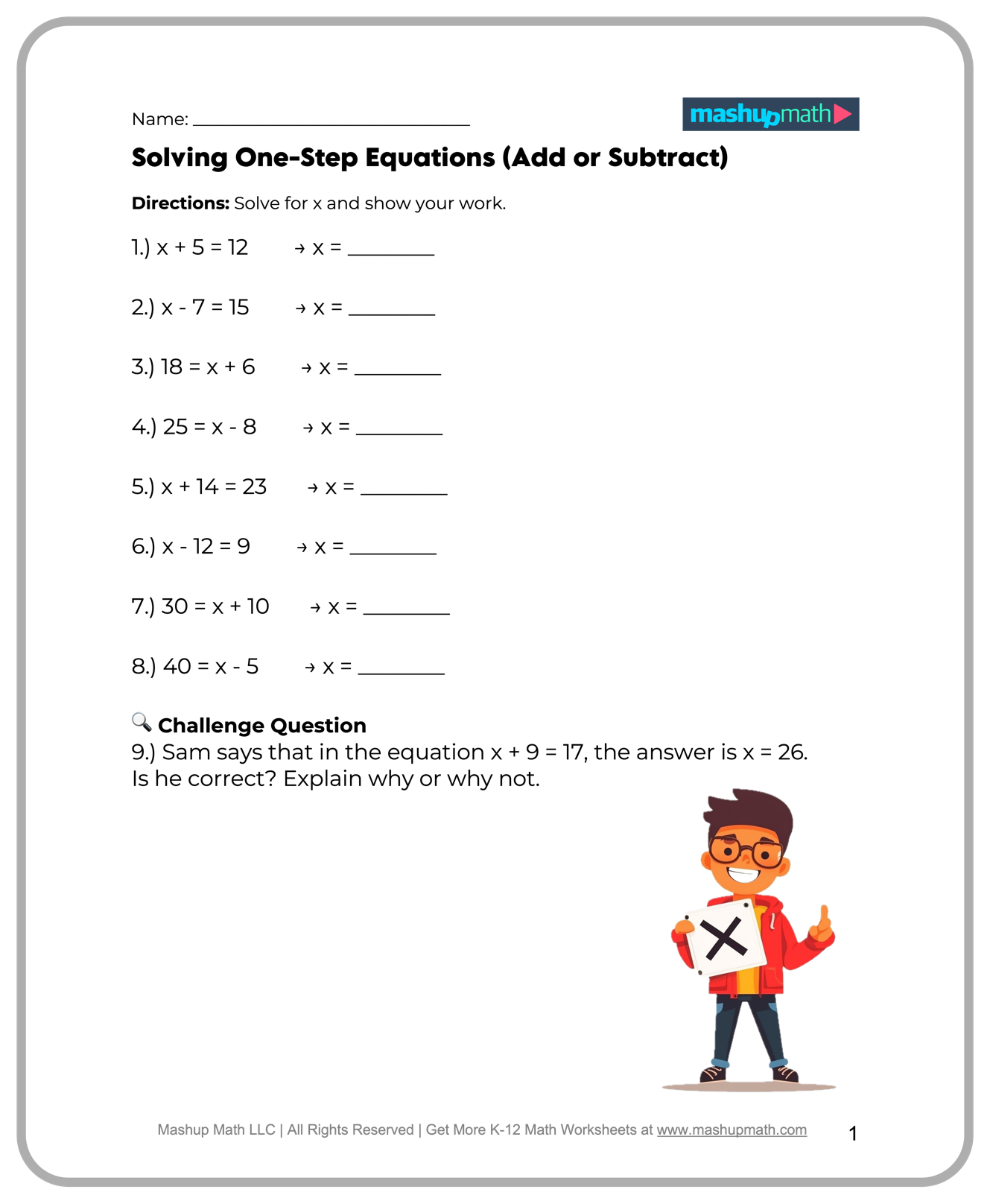 Free 5th Grade Math Worksheets Printable W Answers Mashup Math
