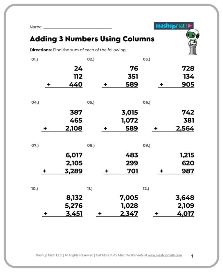 Free 5th Grade Math Worksheets Printable W Answers Mashup Math